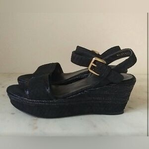 STUART WEITZMAN - NWT black woven platform suede s